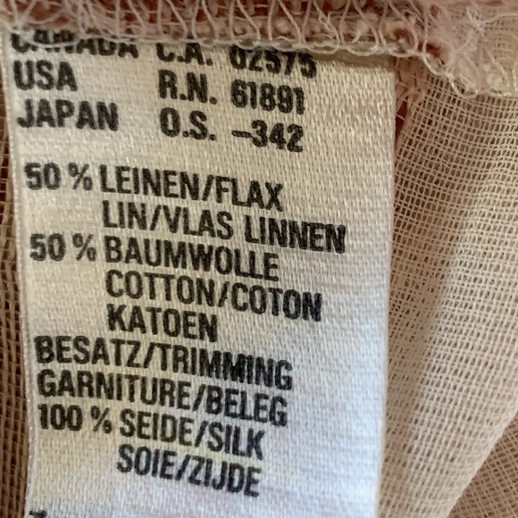 Escada Vintage 80s sheer striped blouse EU 42 linen blend gold cream EUC - Picture 3 of 3